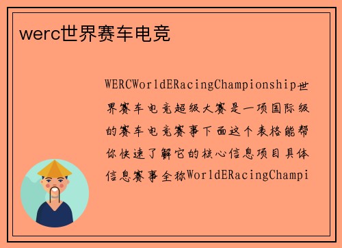 werc世界赛车电竞